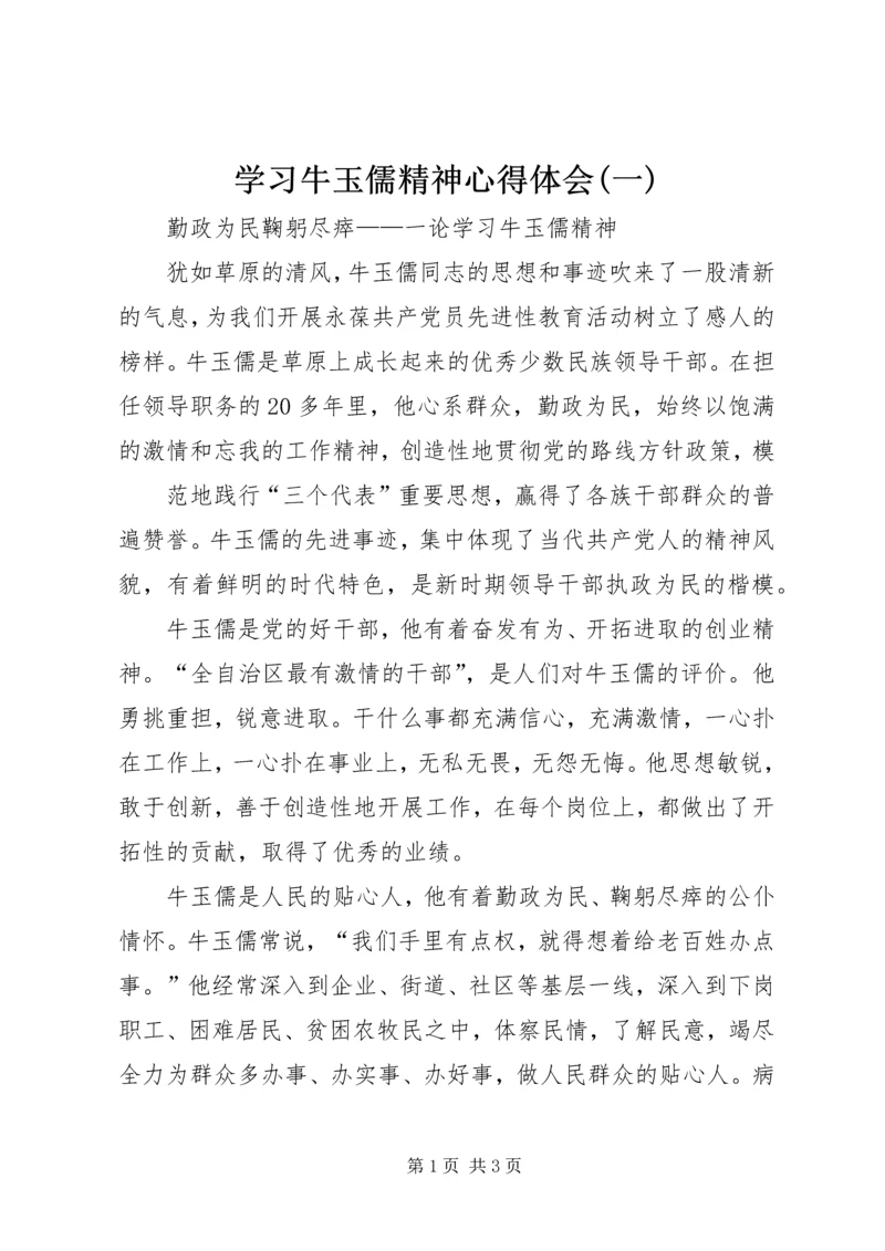 学习牛玉儒精神心得体会(一) (2).docx