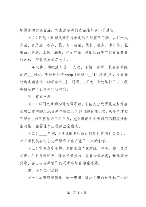 县工商局打私工作情况汇报.docx