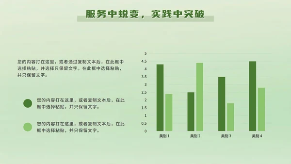 绿色立体卡通班委述职报告PPT模板