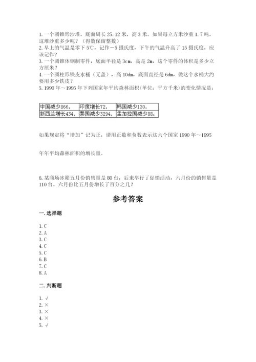 小升初数学期末测试卷完整版.docx