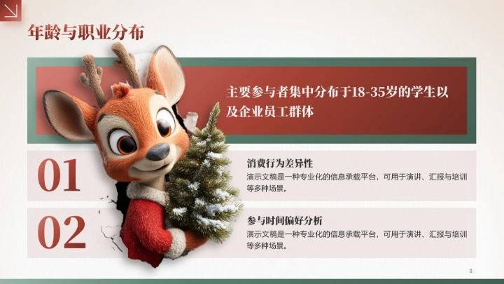 棕色3D风圣诞节通用PPT模板