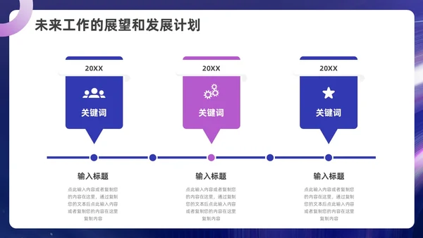 蓝色紫色自主创意风奔跑励志述职报告ppt模板