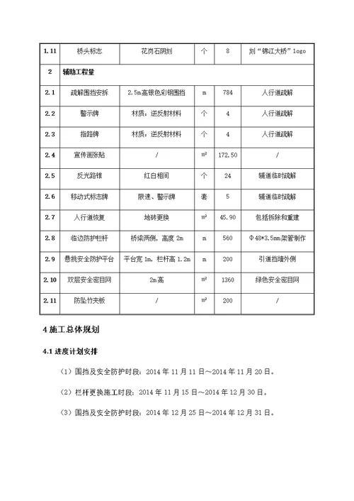 西华路桥梁栏杆更换施工方案