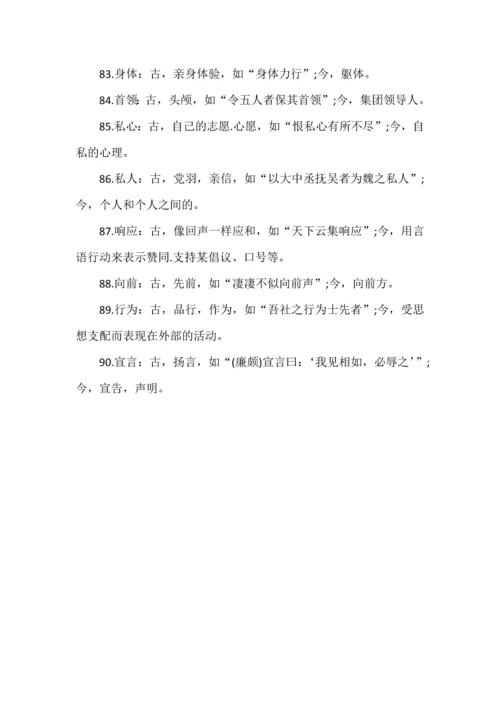 高中语文文言文中常考的古今异义词总结.docx