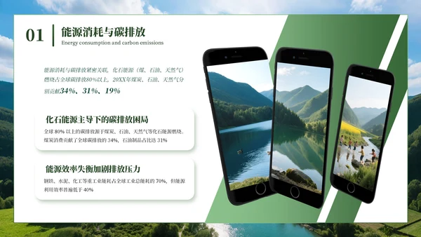 绿色商务绿水青山就是金山银山低碳环保PPT模板