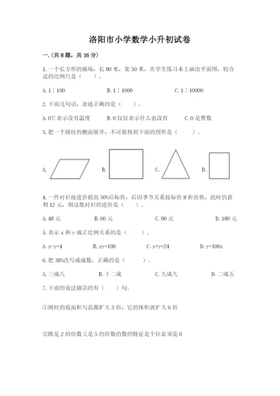 洛阳市小学数学小升初试卷【精品】.docx