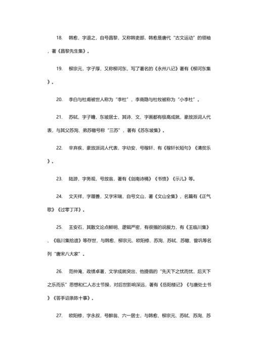 2023年国考公务员常识模块必背的人文知识点.docx