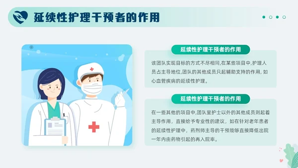 绿色小清新简约医疗护理汇报延续性护理服务工作总结PPT模板