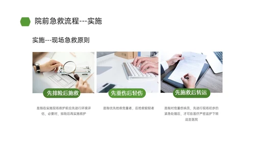 绿色简约商务院前急救护理工作流程培训PPT课件急救知识