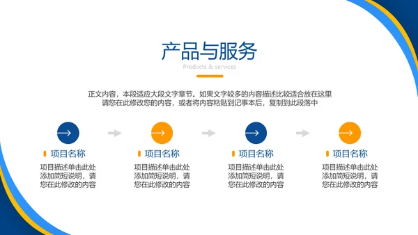 蓝色简约商务风企业宣传通用PPT