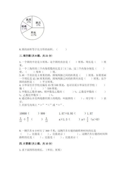 人教版数学六年级上册期末测试卷带答案（综合卷）.docx