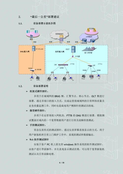 IP城域网接入网--最后一公里-质量及用户感知评价系统解决方案.docx