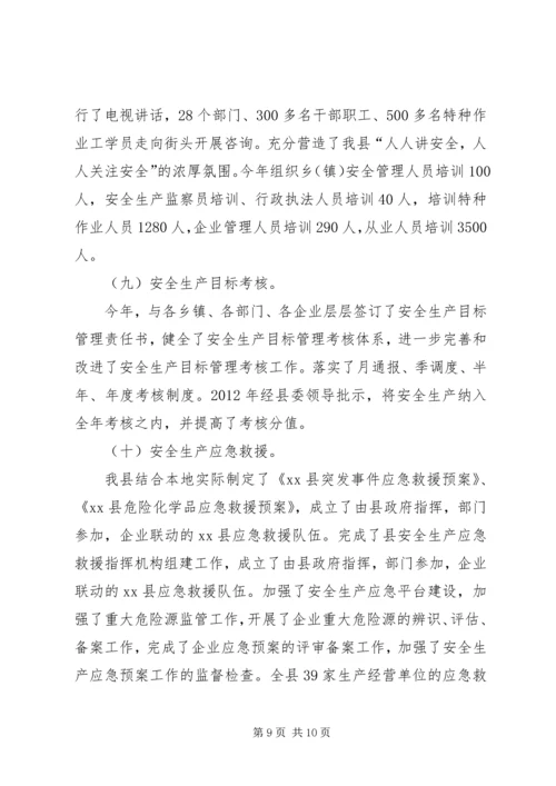 县安全生产监督管理局工作报告.docx