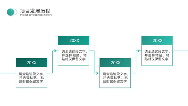 绿色几何项目发展历程PPT模板