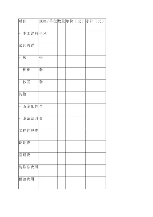 宣化旧房翻新装修报价单