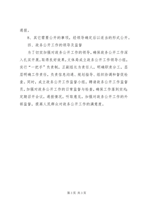 文体局政务公开工作计划.docx