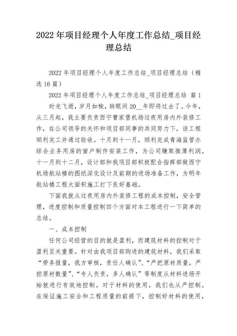 2022年项目经理个人年度工作总结_项目经理总结.docx