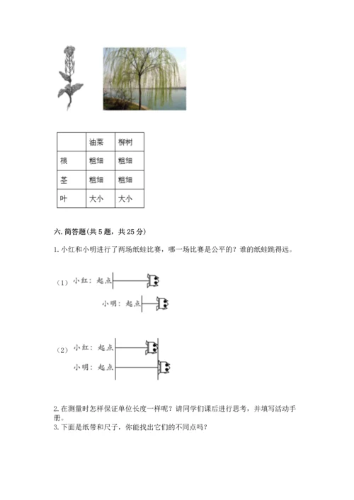 教科版科学一年级上册期末测试卷附参考答案（模拟题）.docx