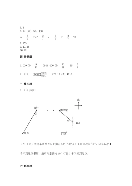 2022人教版六年级上册数学期末测试卷附参考答案【轻巧夺冠】.docx