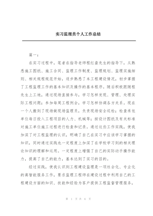 实习监理员个人工作总结.docx