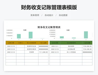 财务收支记账管理表模版