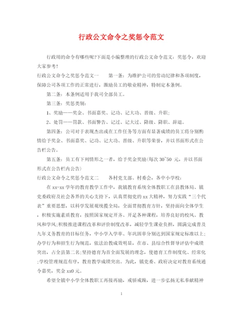 2023年行政公文命令之奖惩令范文.docx