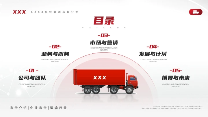 物流行业货运物流运输公司企业介绍简介PPT模版1