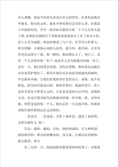 无惧风雨作文