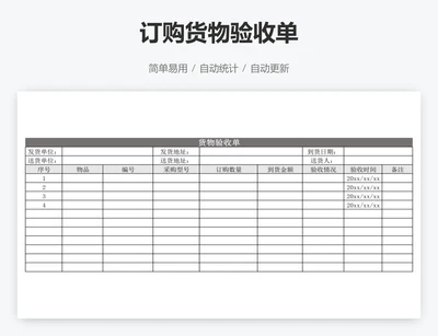 订购货物验收单