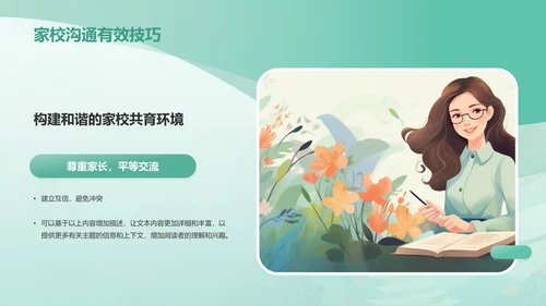 绿色渐变风班主任经验交流——教师总结PPT模板