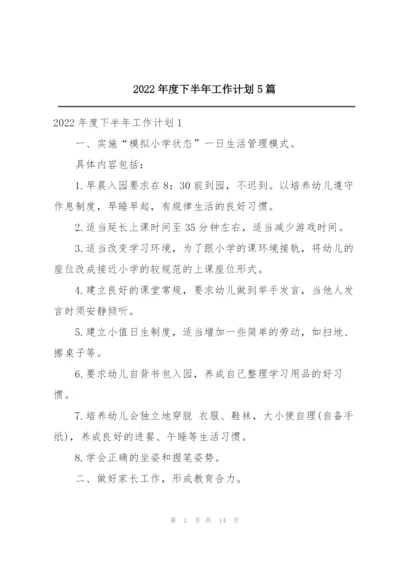 2022年度下半年工作计划5篇.docx