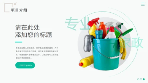 绿色家政服务项目计划书通用PPT