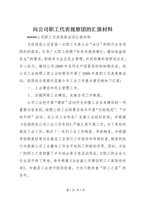 向公司职工代表视察团的汇报材料 (3).docx