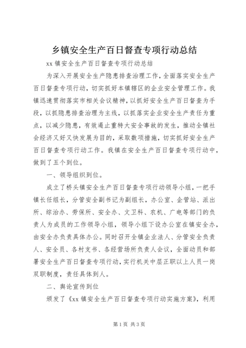 乡镇安全生产百日督查专项行动总结.docx