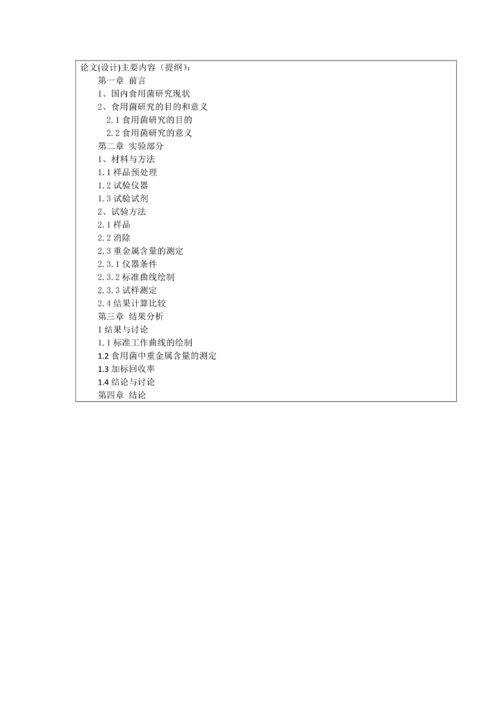 毕业论文开题报告