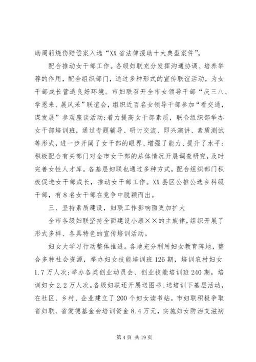 在市妇联会议上的工作报告.docx