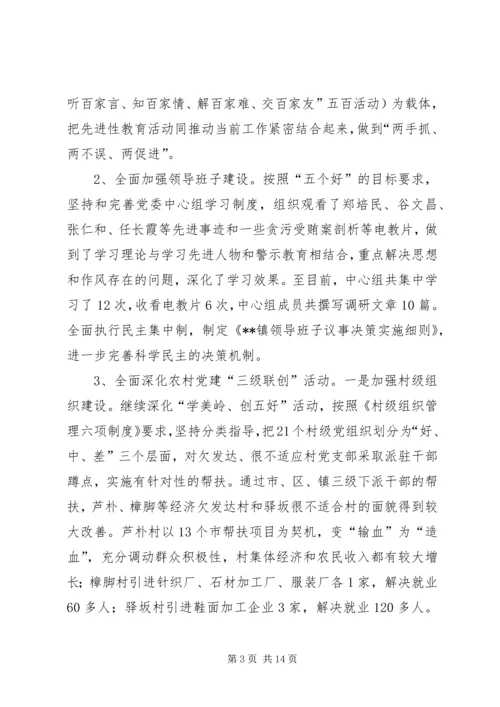 乡镇某年党建及组织工作总结.docx