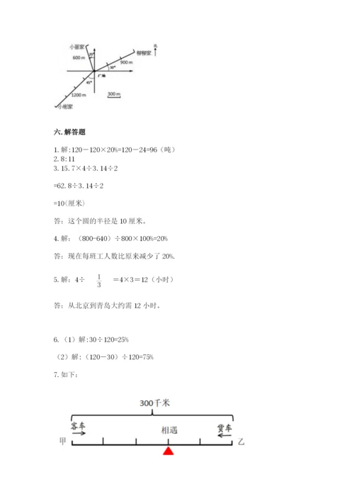 人教版六年级上册数学期末测试卷【培优a卷】.docx