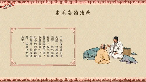 棕色古风肩周炎的中医护理PPT模板宣传PPT动态PPT