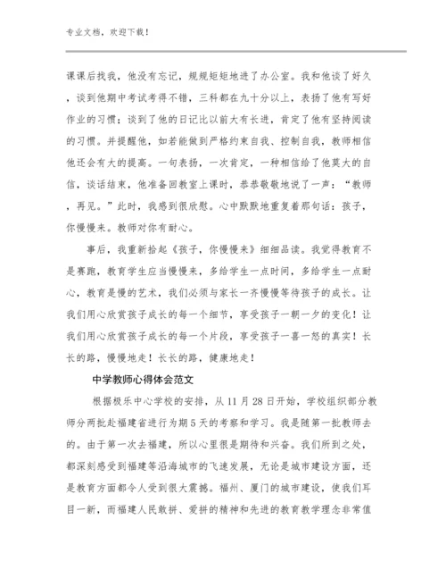 中学教师心得体会范文优选范文25篇.docx