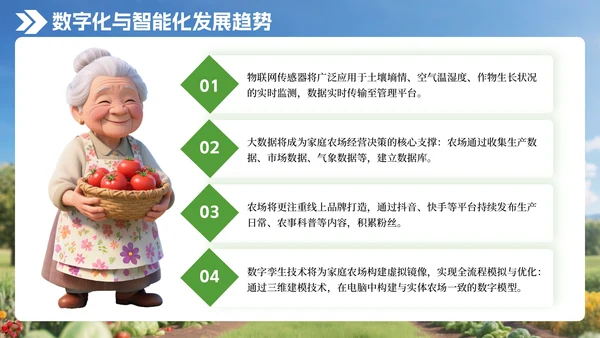 绿色3D风家庭农场发展与实践研究PPT模板