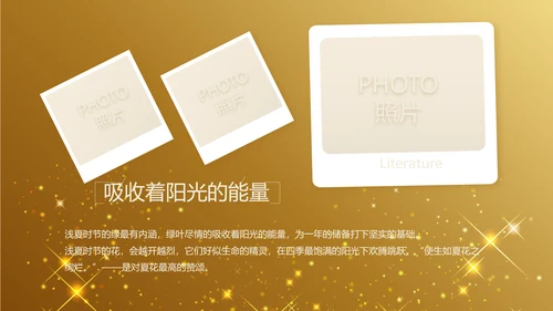 金色星光璀璨生日快乐纪念册电子相册动态PPT模板