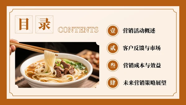 深棕色复古风餐饮营销复盘报告PPT