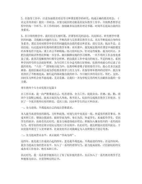 青年教师个人专业发展计划9篇