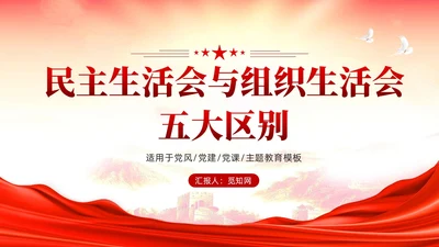 党建党员干部党课小课堂分享民主生活会和组织生活会区别PPT