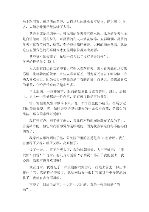 冬天的样子作文