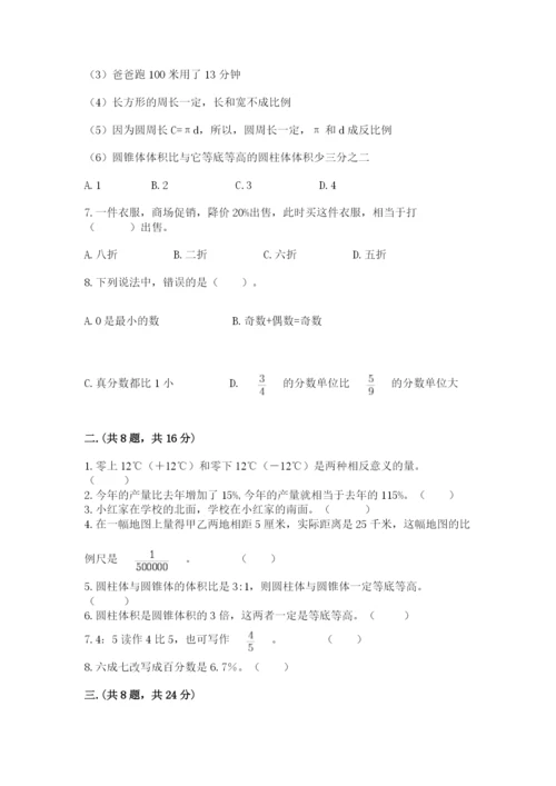 苏教版数学小升初模拟试卷及完整答案（夺冠系列）.docx