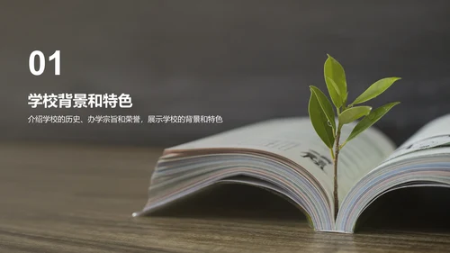 绿棕色商务现代校园招生宣传PPT模板
