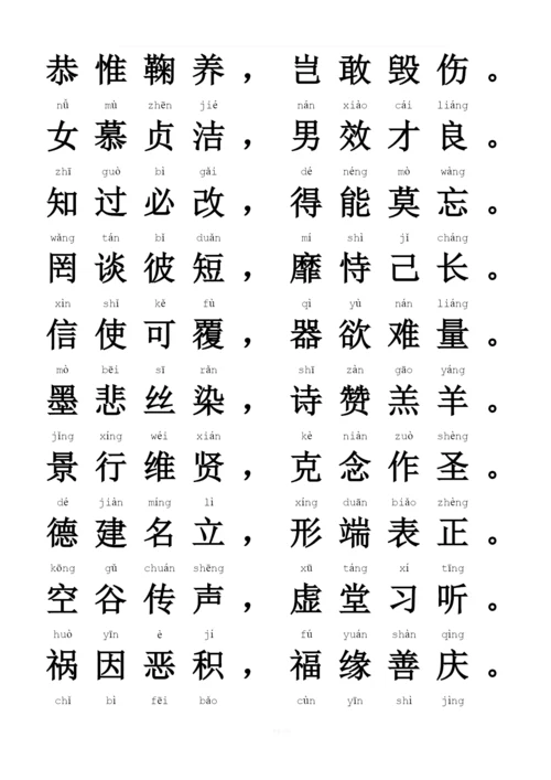 《千字文》全文(带拼音).docx