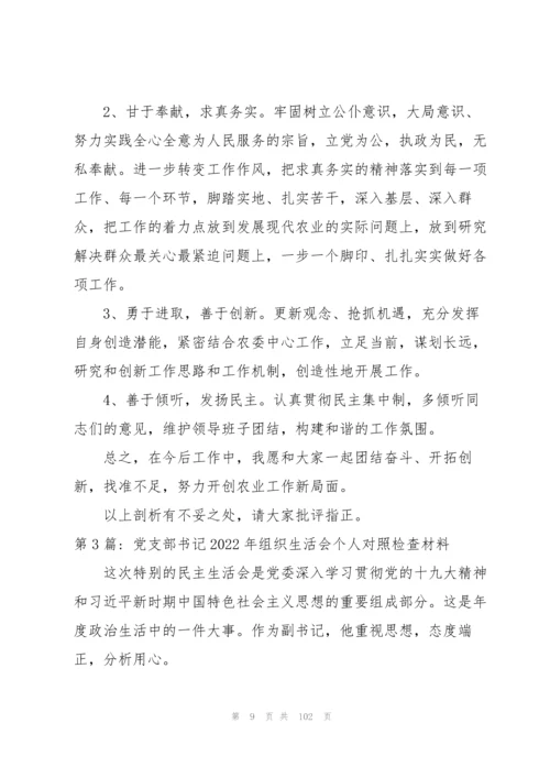 党支部书记2022年组织生活会个人对照检查材料(20篇).docx